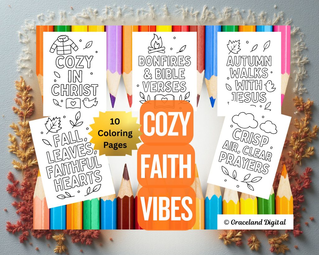Cozy Faith Vibes Coloring Pages