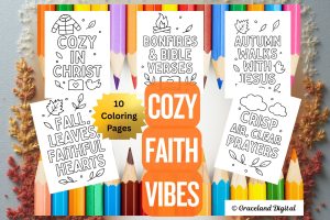 Cozy Faith Vibes Coloring Pages