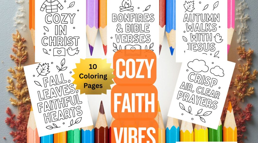 Cozy Faith Vibes Coloring Pages
