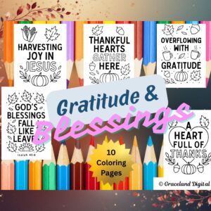 Gratitude & Blessings Coloring Pages Mockup