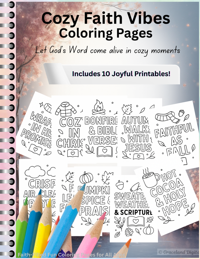 Cozy faith vibes childrens coloring pages pdf ebook download